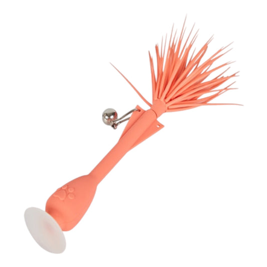 Meadow Feather, dardo de silicona con ventosa y cascabel para gatos