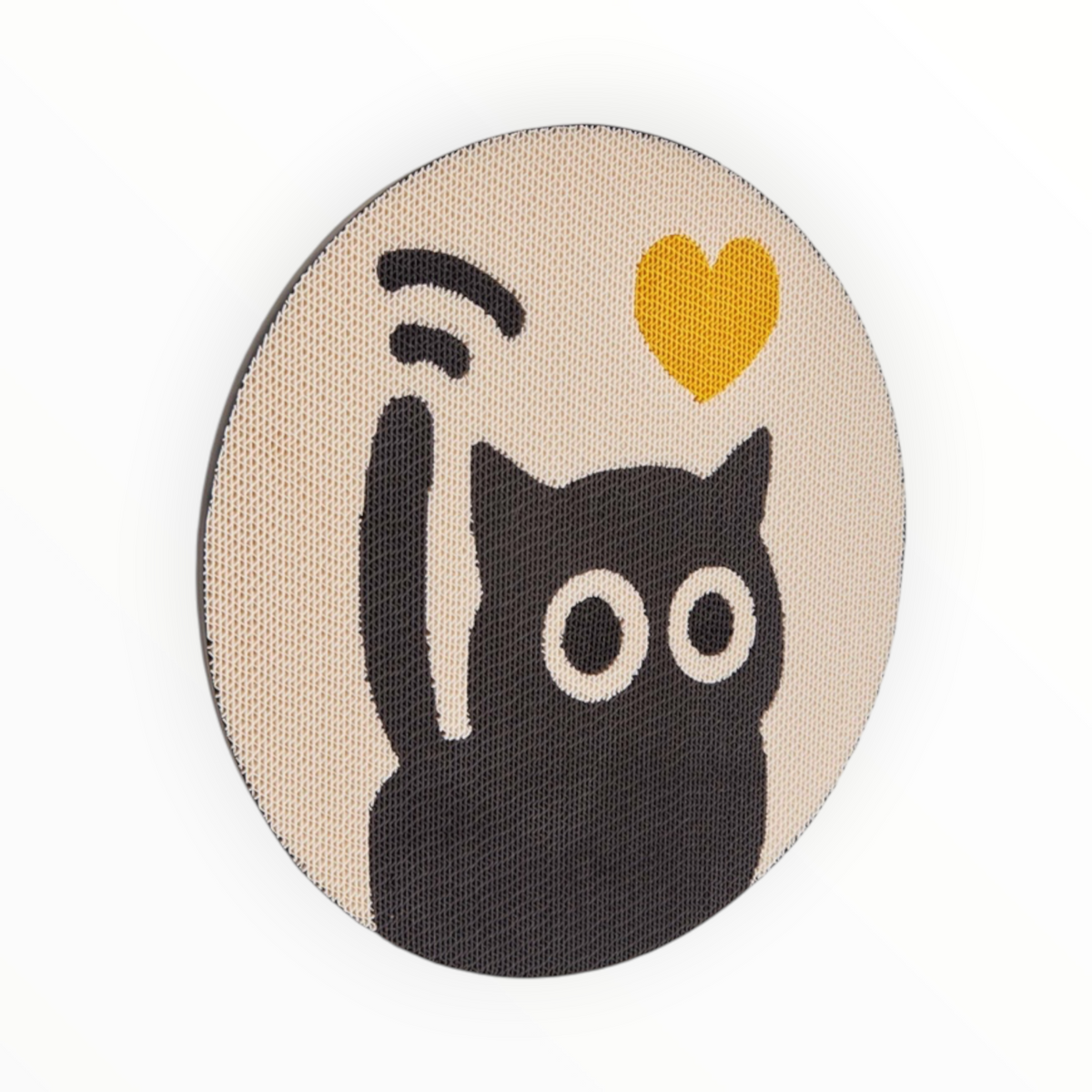 Rascador Art Scratch Cat para gatos, diseño de gato blanco sobre fondo negro