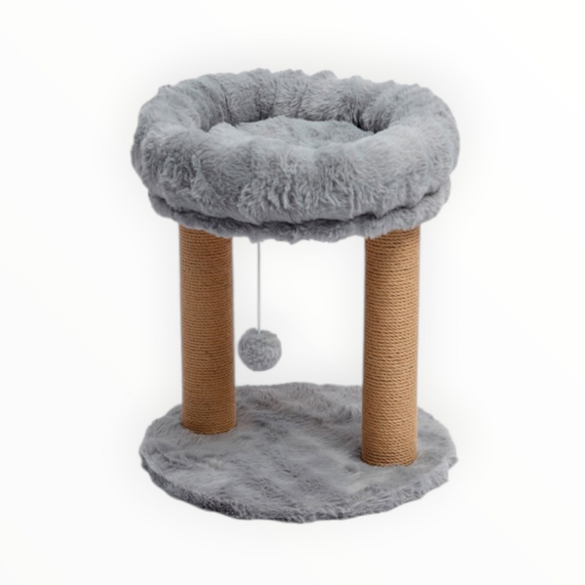 Rascador Spire para gatos, cuna elevada con columnas de cuerda de 45 cm en gris