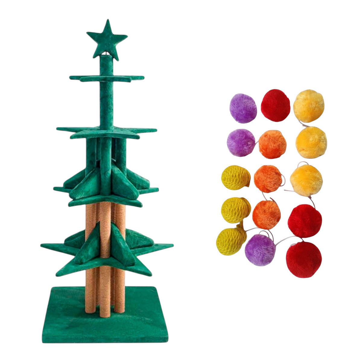 Catmas Tree Tower para gatos, estrella en la cima y base amplia