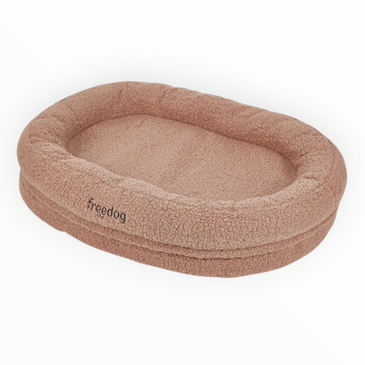 Cama oval waterproof de borreguito para perros y gatos