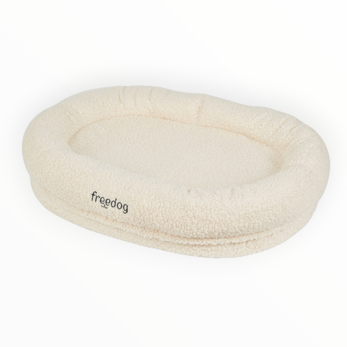 Cama oval de borreguito para mascotas, disponible en tres tallas
