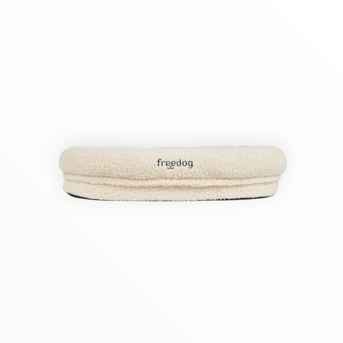 Cama oval teddy impermeable para perros y gatos, vista lateral