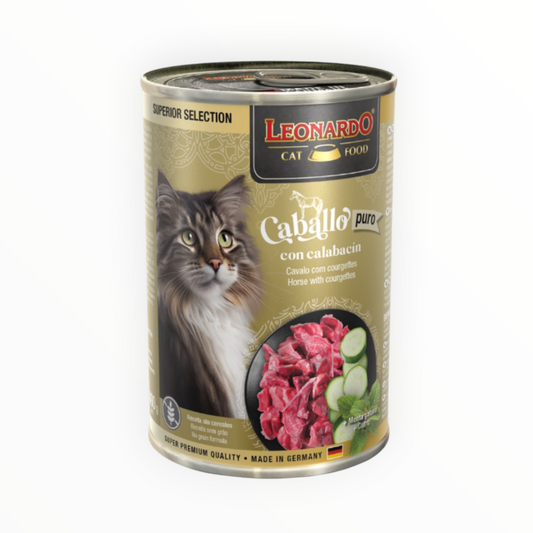 Leonardo Superior Selection Caballo con Calabacín — Lata de Comida Húmeda para Gatos 400 g