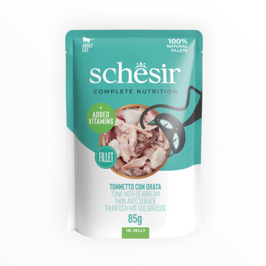 Schesir Complete Nutrition Atún con Dorada — Sobre en Gelatina para Gatos 85 g