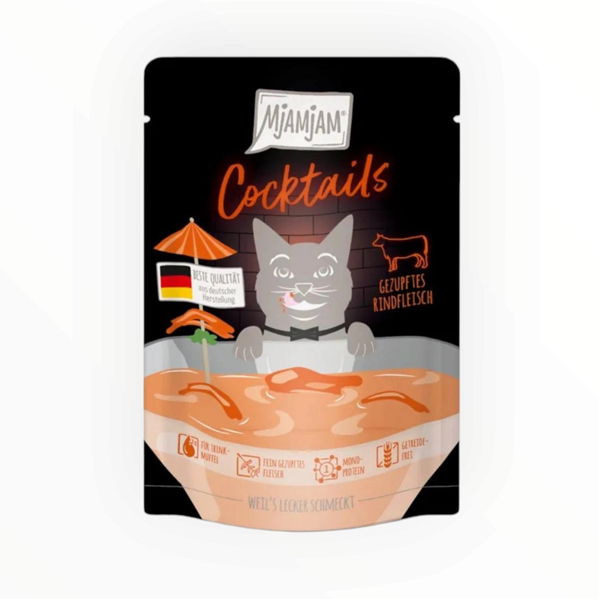 MjAMjAM Cocktails sabor salmón, filete en caldo para gatos