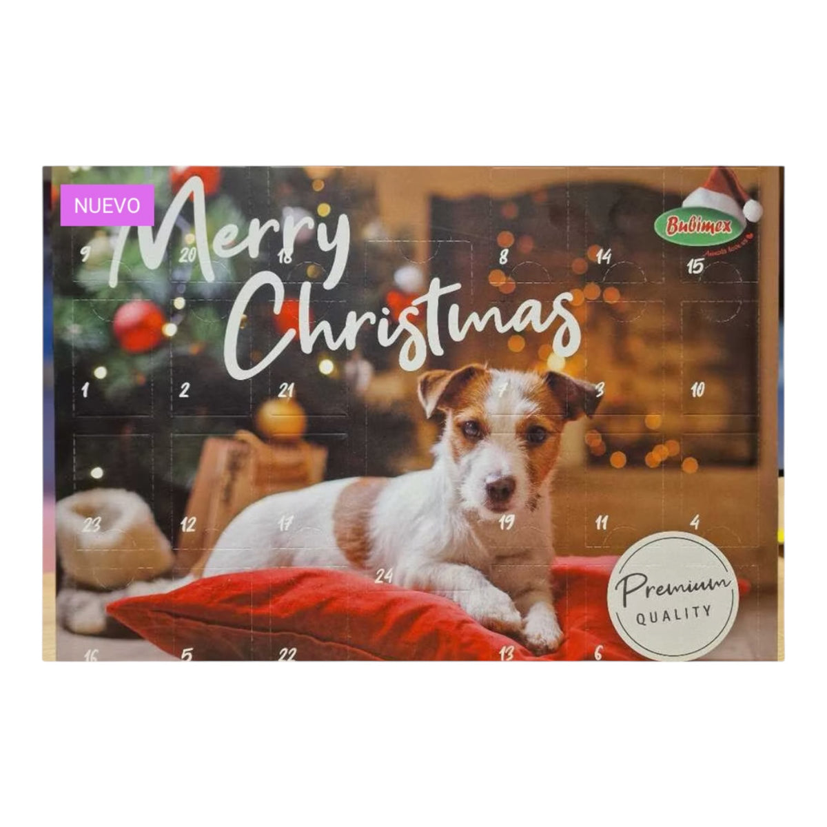 Calendario de Adviento Gourmet de Bubimex para perros, con 24 ventanas de snacks