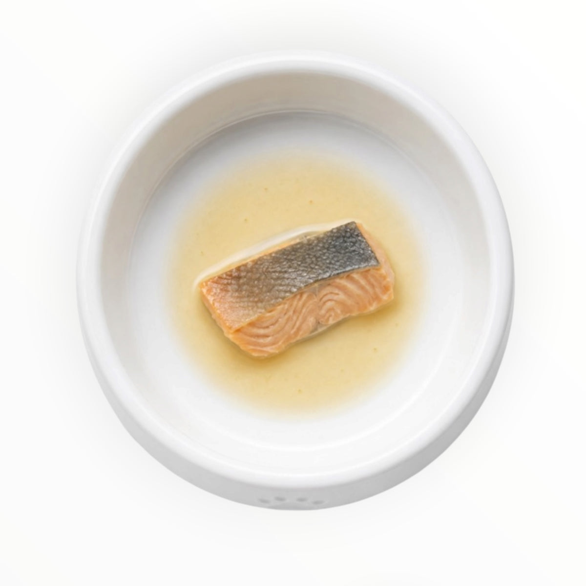 Detalle del filete de salmón con piel al vapor Zen Heritage, fuente de omega 3