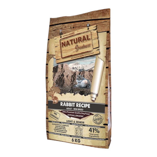 Natural Greatness Perro Receta conejo adultos Mini light senior