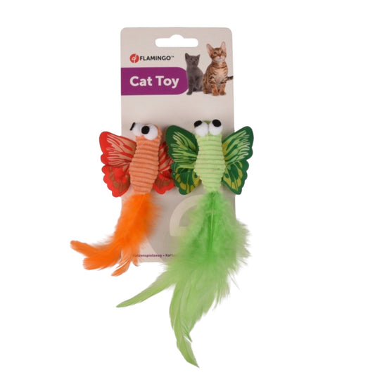 Juguete para Gatos Mariposas con Catnip y Plumas – Pack 2 Unidades