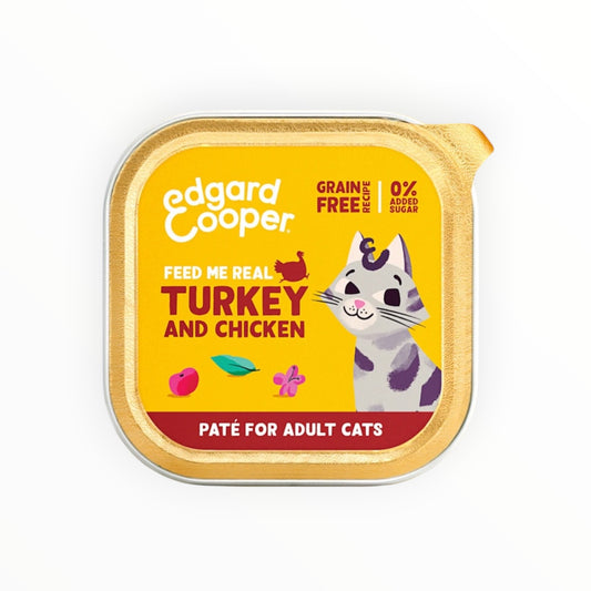 Edgard & Cooper Tarrina Paté de Pavo y Pollo para Gatos Adultos — Sin Cereales