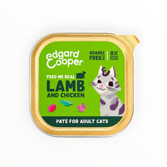 Edgard & Cooper Tarrina Paté de Cordero y Pollo para Gatos Adultos — Sin Cereales