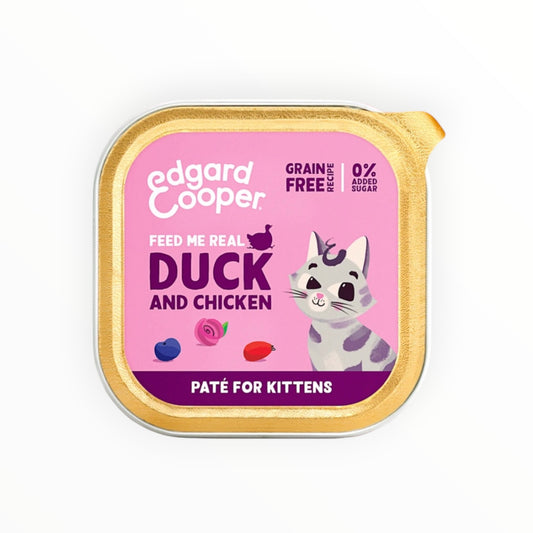 Edgard & Cooper Tarrina Paté de Pato y Pollo para Gatitos — Sin Cereales
