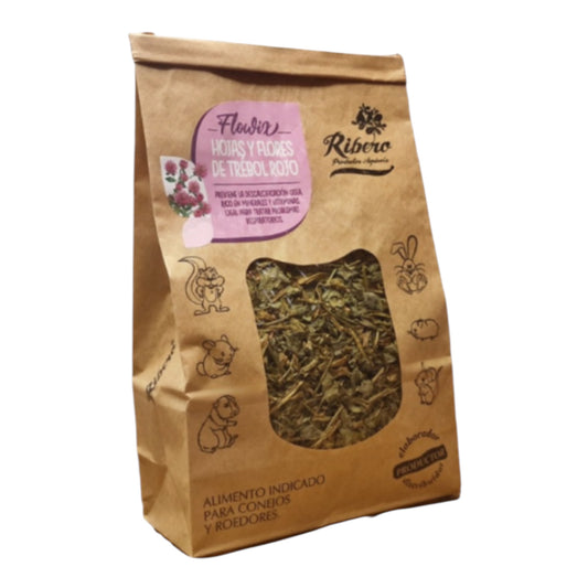 Ribero Hojas y Flores de Trébol Rojo para Conejos y Roedores