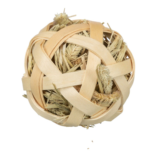 Bola bambú rellena de heno