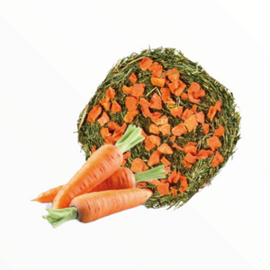 Balas de heno de prado con pimiento y zanahoria